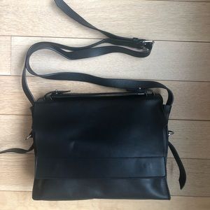 All saints leather crossbody purse - black